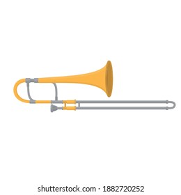 Trombone. Musical instrument, vector illustration