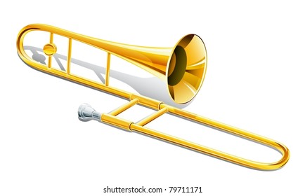 trombone musical instrument vector illustration isolated on white background