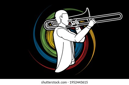 Trombone Musician Orchestra Instrument Graphic Vector