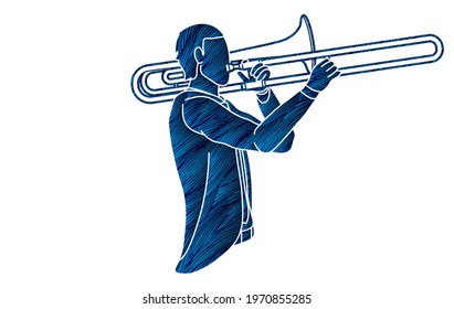 Trombone Musician Orchestra Instrument Graphic Vector