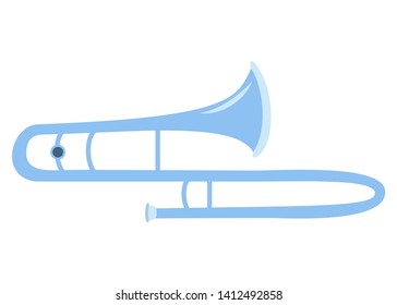 Trombone on the white background. Vector illustration.