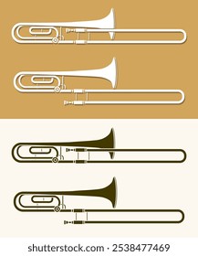 Trombone Orchestra Instrument Cartoon Music Graphic Vector