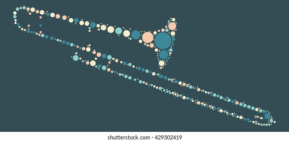 Trombone shape design by color point