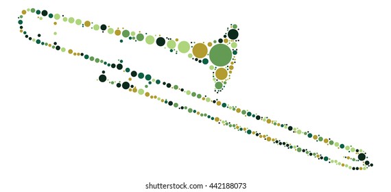 trombone shape vector design by color point