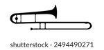 trombone silhouette	 - vector illustration
