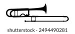 trombone silhouette	 - vector illustration