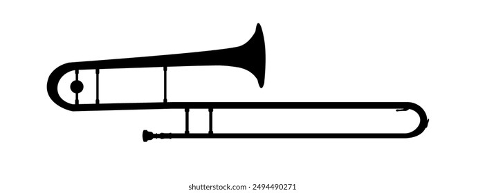 trombone silhouette	 - vector illustration