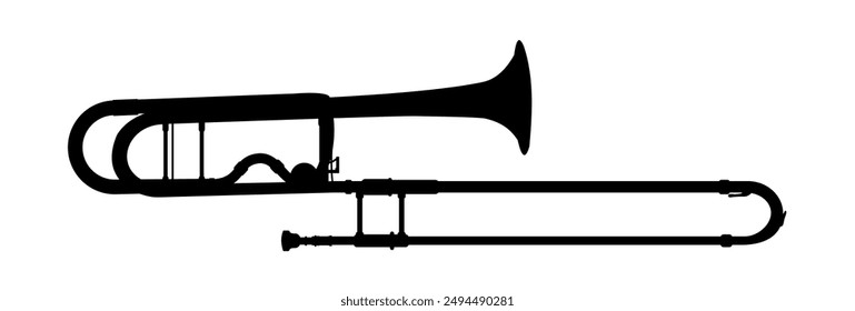 trombone silhouette	 - vector illustration