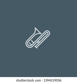 Trombone vector icon. Trombone concept stroke symbol design. Thin graphic elements vector illustration, outline pattern for your web site design, logo, UI. EPS 10.