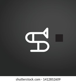 Trombone vector icon. Trombone concept stroke symbol design. Thin graphic elements vector illustration, outline pattern for your web site design, logo, UI. EPS 10.