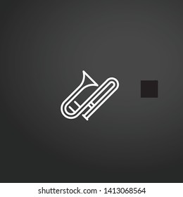 Trombone vector icon. Trombone concept stroke symbol design. Thin graphic elements vector illustration, outline pattern for your web site design, logo, UI. EPS 10.