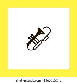 trombone vector icon. flat design