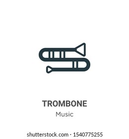 Trombone vector icon on white background. Flat vector trombone icon symbol sign from modern music collection for mobile concept and web apps design.