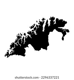 Troms og Finnmark county map, administrative region of Norway. Vector illustration.