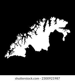 Troms og Finnmark county map, administrative region of Norway. Vector illustration.