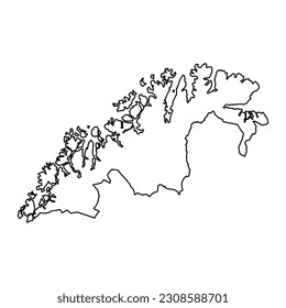 Troms og Finnmark county map, administrative region of Norway. Vector illustration.