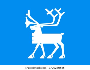 Ilustración vectorial de la bandera de la ciudad de Tromso, Noruega, Europa. Señal de ciudad de Noruega. Anuncio de emblema de Tromso. Pegatina Ciudad de Tromso, llamada capital ártica.
