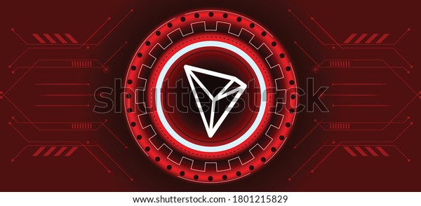 Tron Coin Symbol Crypto Currency Themed Stock Vector Royalty Free