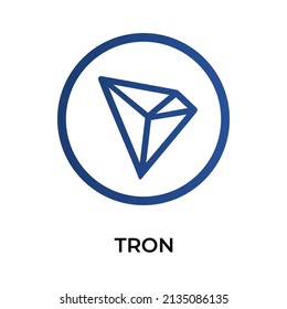 TRON Cryptocurrency coin icon. TRX coin symbol. Cryptocurrency vector icon. Flat Vector illustration - Vector