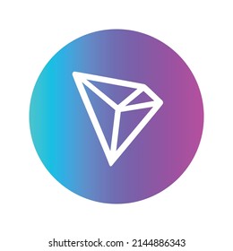 TRON Cryptocurrency coin icon. TRX coin symbol. Cryptocurrency vector icon. Flat Vector illustration - Vector
