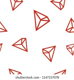 Tron Cryptocurrency Coin Sign Seamless Pattern