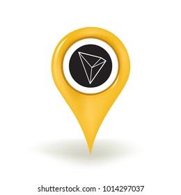 Tron Cryptocurrency Map Pin