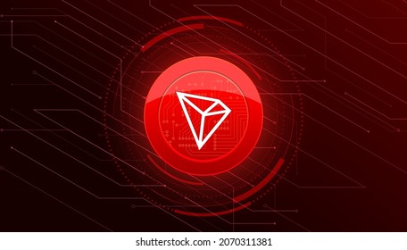 Tron (TRX) Banner. TRX-Münzkryptowährung-Konzept Banner-Hintergrund.