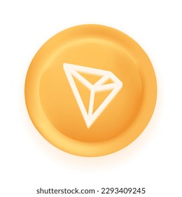 Tron (TRX) crypto currency 3D coin vector illustration isolated on white background. Can be used as virtual money icon, logo, emblem, sticker and badge designs. svg