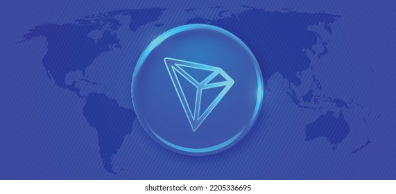 Tron TRX Cryptocurrency Coins Logo And Symbol In Neon Light Effects Vector Illustration Template