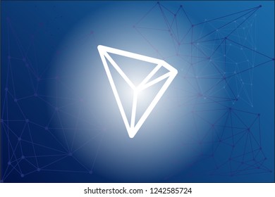 Tron TRX cryptocurrency network vector illustration