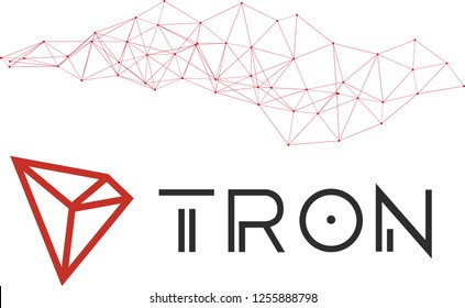 Tron TRX cryptocurrency network vector illustration