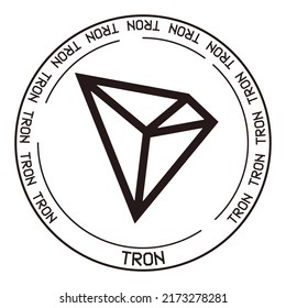 TRON TRX cryptocurrency vector symbol. Blockchain currency flat logo on white background vector illustration.