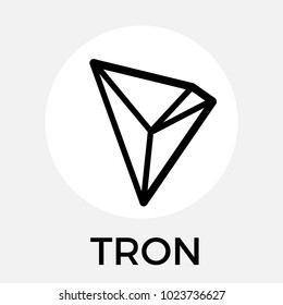 Tron (TRX) decentralized blockchain In-app-purchases payments. Tron cryptocurrency vector black white logo.
