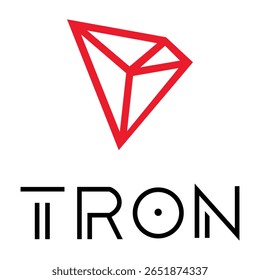 Projeto do logotipo Tron TRX. Ícone do logotipo da criptomoeda TRX. Ilustração vetorial