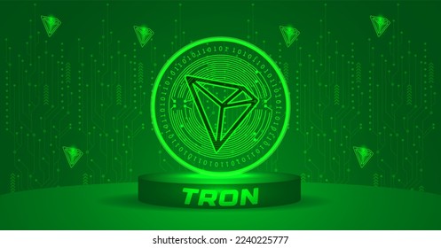 Tron (TRX) Metaverse-cryptowährung-Konzept Vektorgrafik-Banner