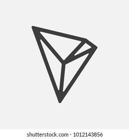 TRON TRX vector icon isolated on white. Cryptocurrency, e-currency, payment, crypto currency, blockchain sign. Black logo, flat adaptation design for web site, mobile app, EPS.