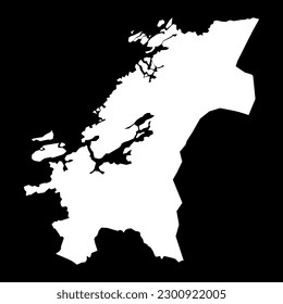 Trondelag county map, administrative region of Norway. Vector illustration.