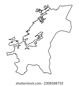 Trondelag county map, administrative region of Norway. Vector illustration.