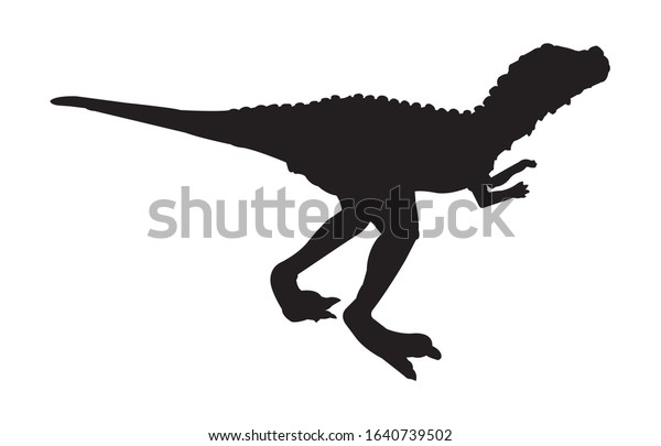 Troodon Dinosaur Silhouette On White Background Stock Vector (Royalty ...
