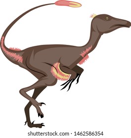 Troodon, illustration, vector on white background.