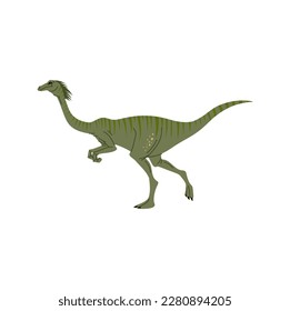 Troodon T-rex green isolated cartoon dinosaur character. Vector dino T-rex, theropod extinct baby raptor prehistoric animal