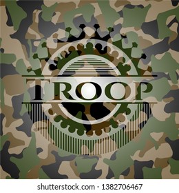 Troop on camo texture. Vector Illustration. Detailed.
