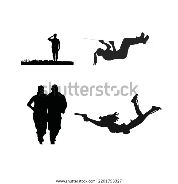 Troop Soldiers Silhouette Vector Simple Designed Stock Vector (Royalty ...