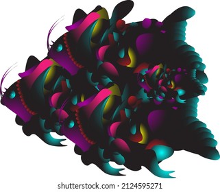 Tropas de ilustración vectorial de peces con colores hermosos que siempre son atractivos para el ojo