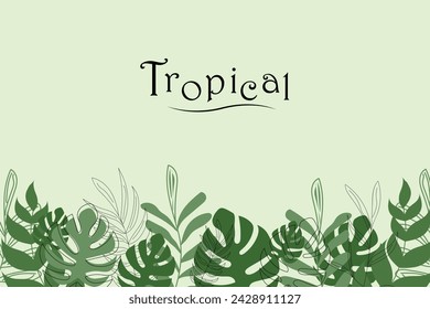 Tropcal background, botanical background,vector illustration