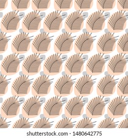 Tropcal Stroke Palm Leaf Pattern Design