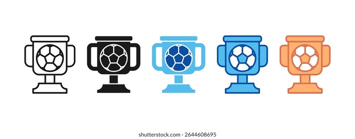 Trophey Icon Set Multiple Style Collection