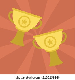 trophies awards victory, vector design