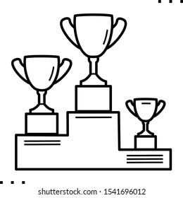 Trophies  line art icon.  Black  aesthetic contour.