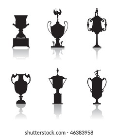 Trophies, set of silhouettes